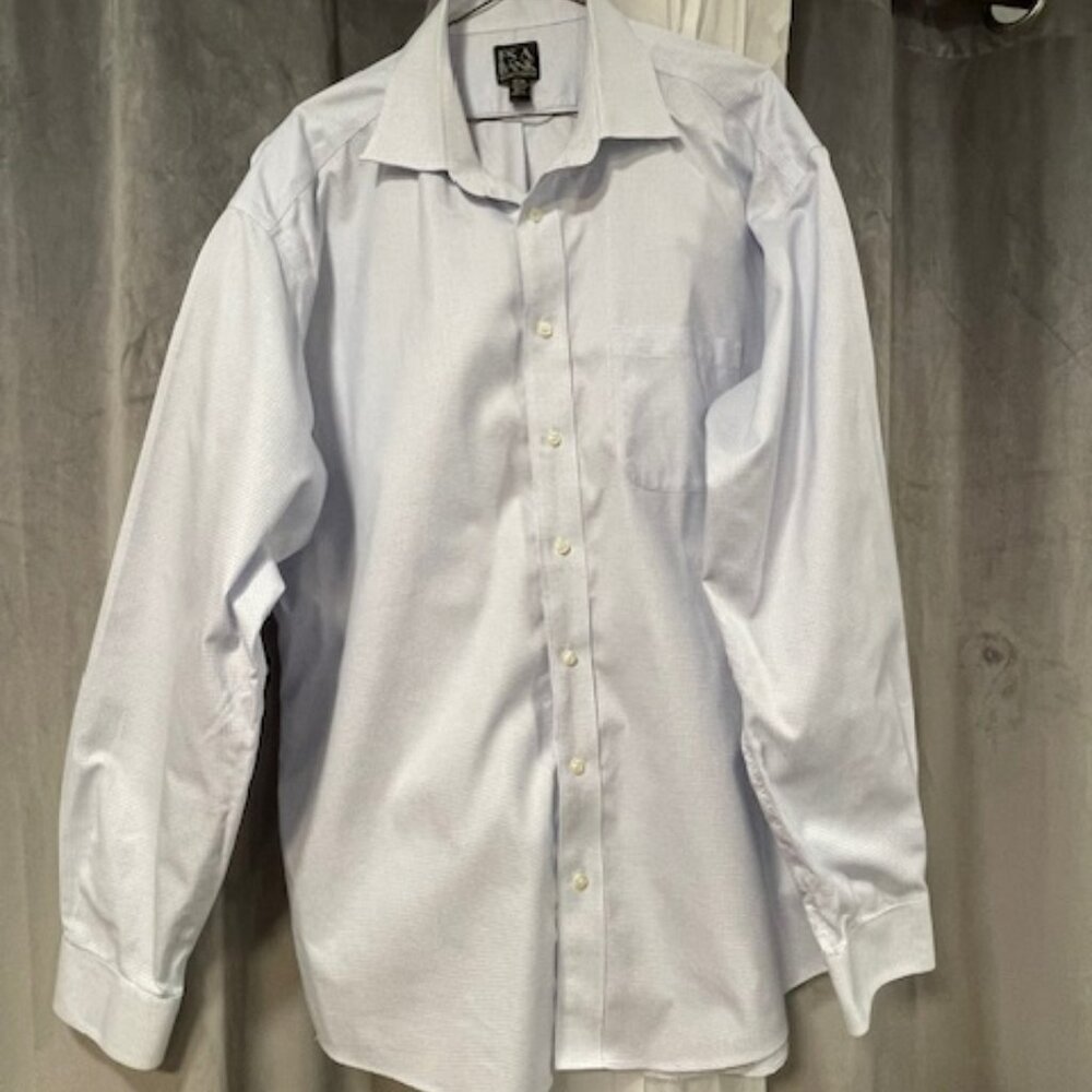 Jos.A.Bank, Blue checkered, cotton, long-sleeve, size 17 neck, 37 sleeve.